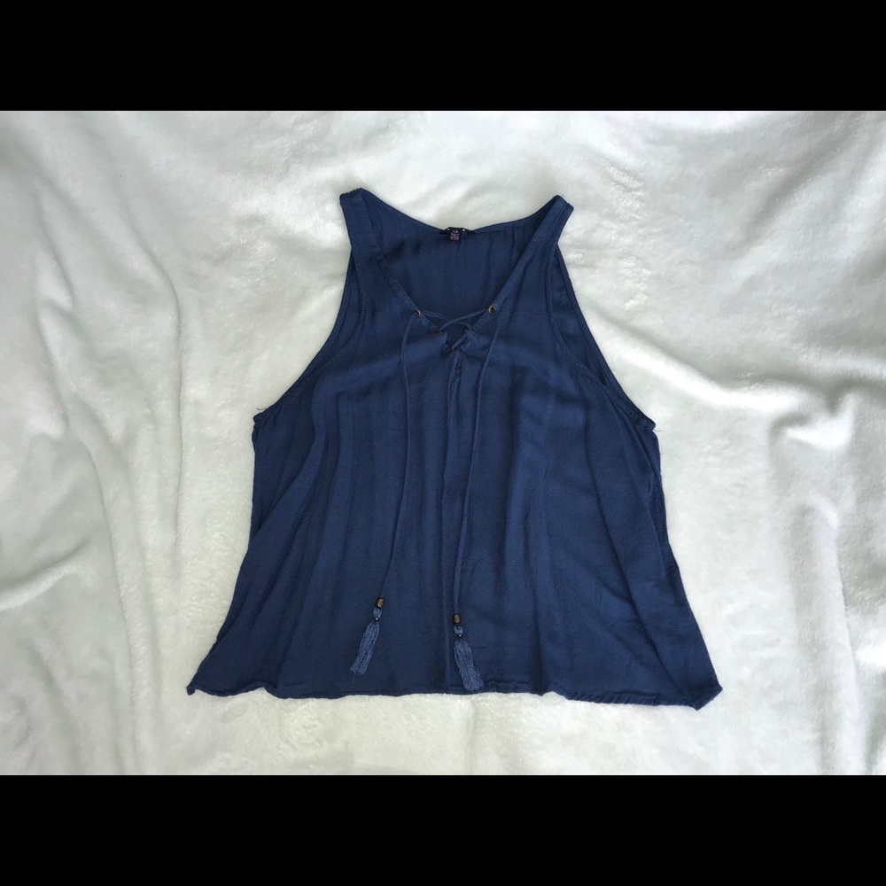 dark blue top